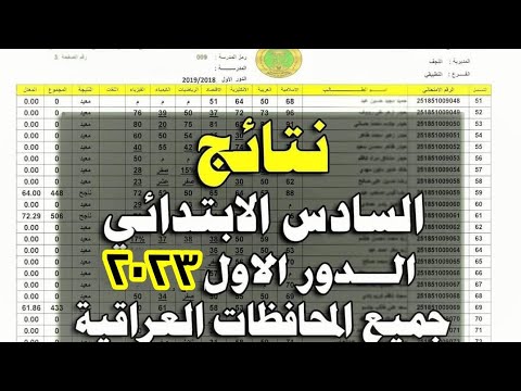 نتائج السادس الابتدائي الدور الاول 2023