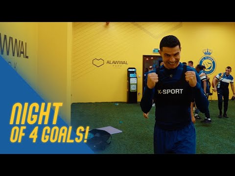 رباعيـة النصر في الرائد 💛 Started with Ronaldo’s head, the night of 4 goals 🤩