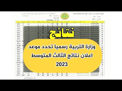 وزارة التربية رسميا تحدد موعد اعلان نتائج الثالث المتوسط 2023