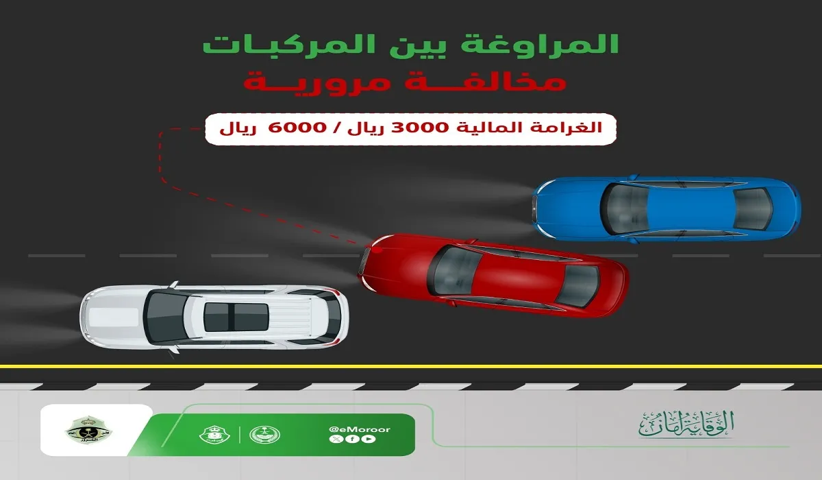 المرور السعودي يوضح غرامة من 3 إلى 6 آلاف ريال لمرتكب هذه المخالفات من قائدي المركبات