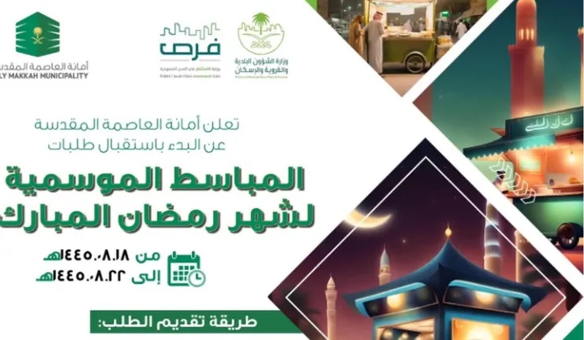 “ياهلا رمضان”.. أمانة مكة تبدأ استقبال طلبات المباسط الموسمية 2024 اليوم