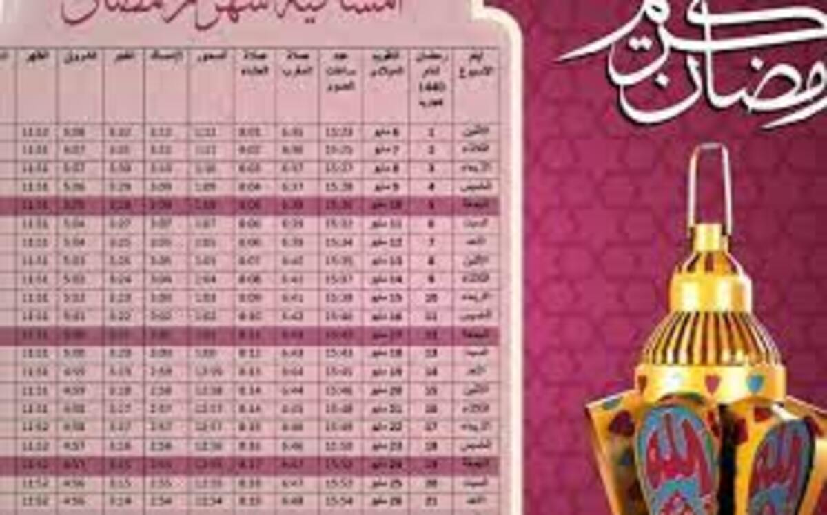 جدول امساكية رمضان ٢٠٢٤ أعرف مواعيد الأفطار والسحور ؟
