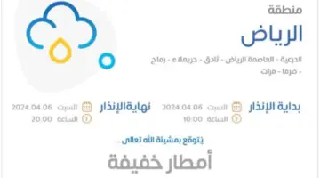 عاجل .. حالة طقس اليوم السبت 6 أبريل 2024 أمطار غزيرة وجريان السيول في هذه المناطق