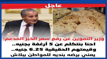 كم سعر رغيف الخبز بعد رفع الدعم؟ وزارة التموين والتجارة الداخلية توضح