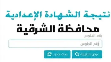 لينك مباشر.. رابط  الاستعلام عن نتيجة الشهادة الإعدادية محافظة الشرقية 2024 بالاسم ورقم الجلوس