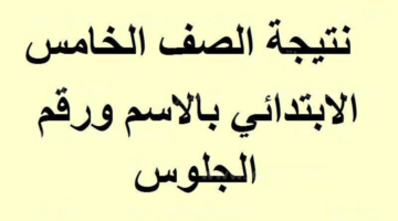 وزارة التربية والتعليم توضح آلية الاستعلام عن نتيجة الصف الخامس الابتدائي بالاسم