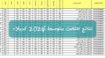 خطوات الاستعلام عن نتائج الثالث متوسط 2024 كربلاء عبر موقع نتائجنا