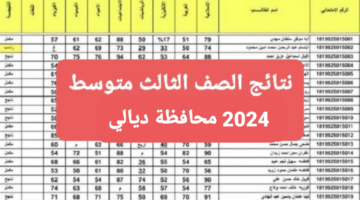 الاستعلام عن نتائج الثالث متوسط 2024 محافظة ديالي الدور الأول