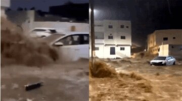 عاجل الآن .. سيول المدينة المنورة مساء الجمعة تداهم حي الشهداء وتجرف المركبات