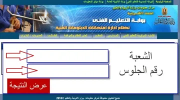 خطوات استخراج نتيجه الدبلومات الفنيه الدور الثاني 2024 عبر بوابة التعليم الفني