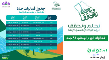 فعاليات اليوم الوطني 94 جدة جميع الأنشطة ومواقعها وأبرز مظاهر الاحتفال
