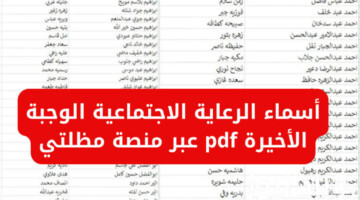 عاجل.. رابط الاستعلام عن اسماء الرعاية الاجتماعية الوجبة الأخيرة 2024