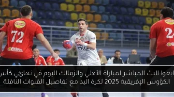 مباشر الآن: الأهلي يواجه الزمالك في نهائي كأس الكؤوس الإفريقية 2025 لكرة اليد.. مع تفاصيل القنوات الناقلة!
