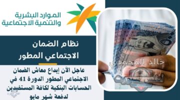 عاجل: إيداع معاش الضمان الاجتماعي الدورة 41 في حسابات جميع المستفيدين لدفعة مايو الآن